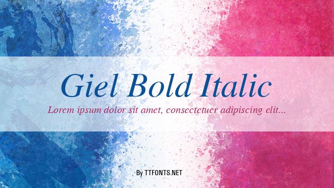 Giel Bold Italic example